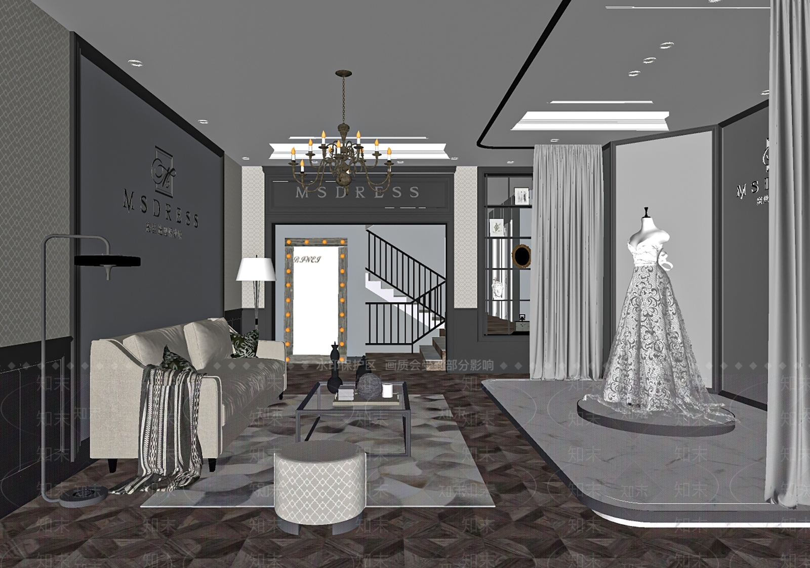 现代婚纱摄影店SU模型下载【ID:1101581340】