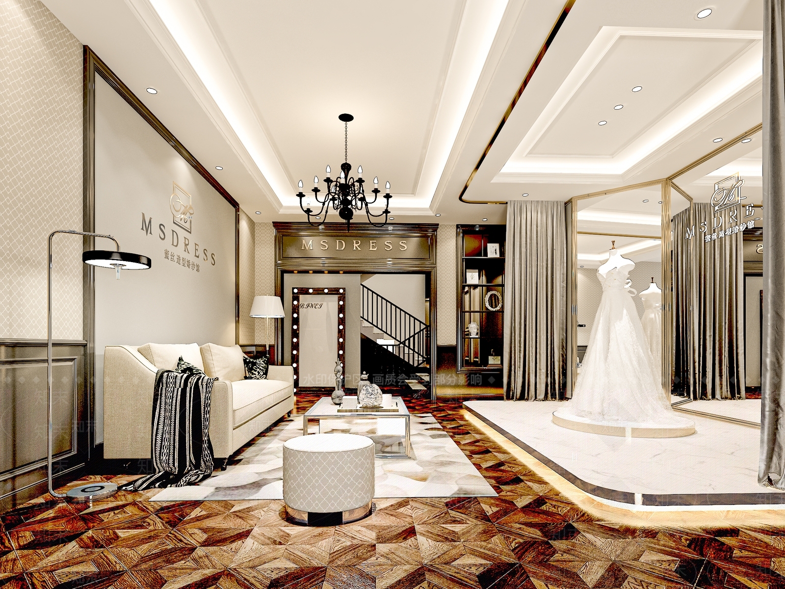 现代婚纱摄影店SU模型下载【ID:1101581340】