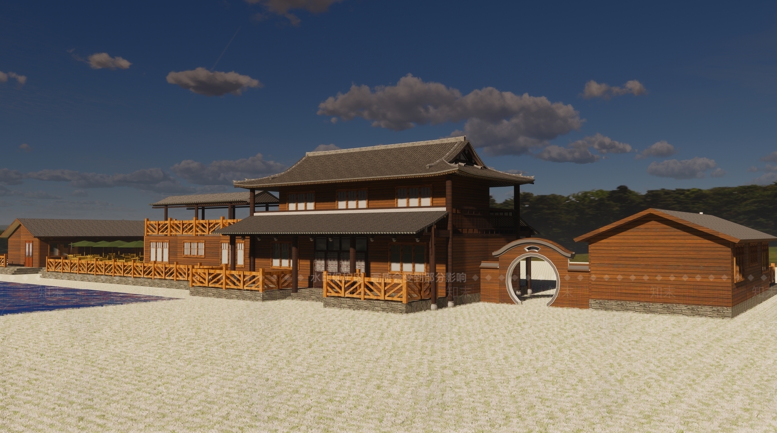 中式农家乐SU模型下载【ID:1101584271】