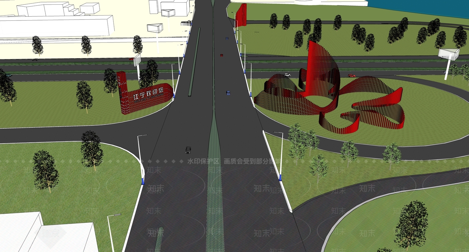 现代道路SU模型下载【ID:1101686153】