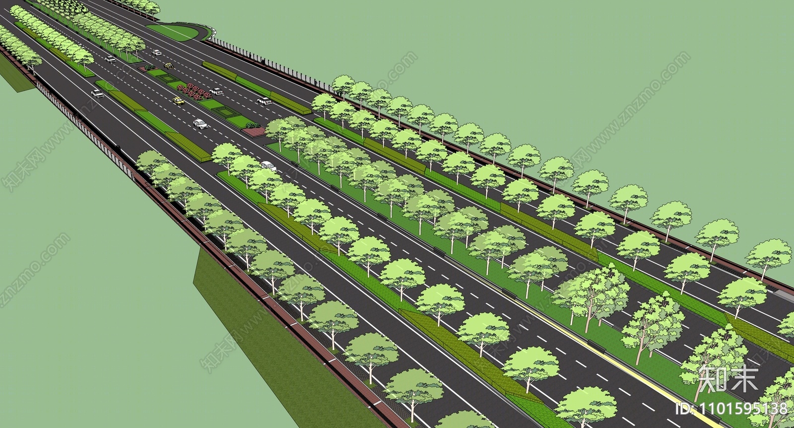 现代道路SU模型下载【ID:1101595138】