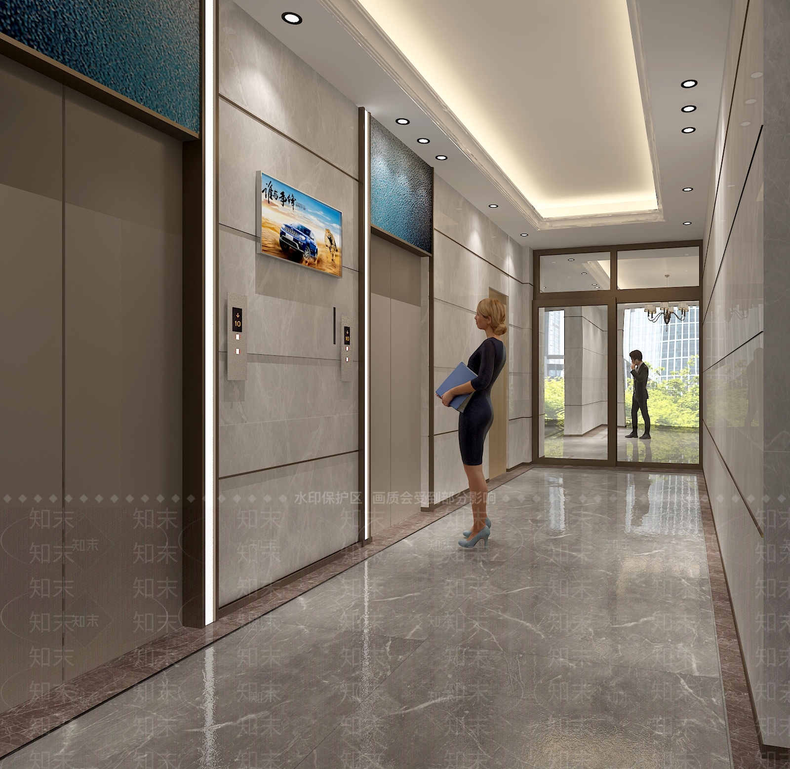 现代公司电梯间3D模型下载【ID:1101595447】