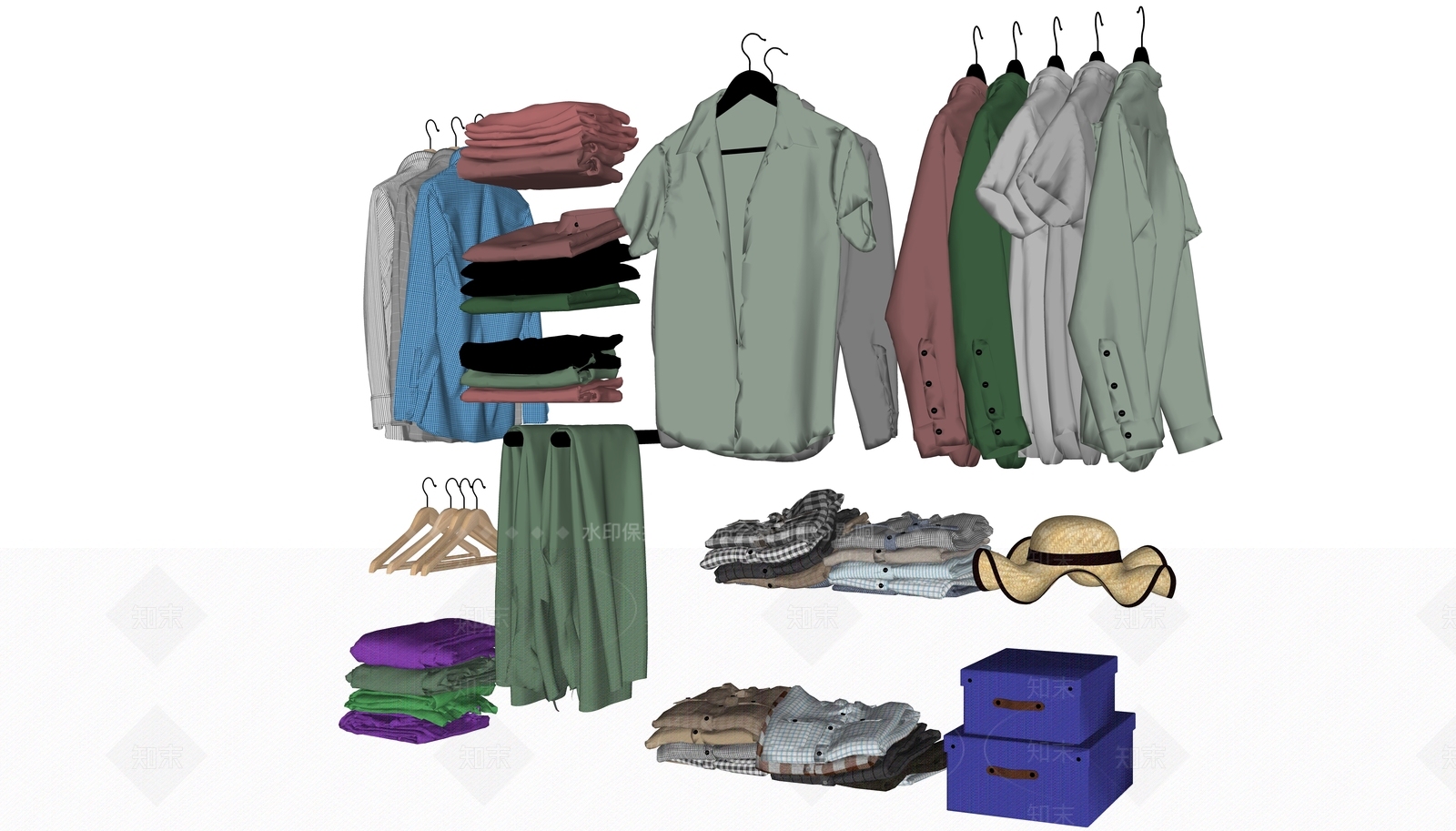 现代服装SU模型下载【ID:1101600257】
