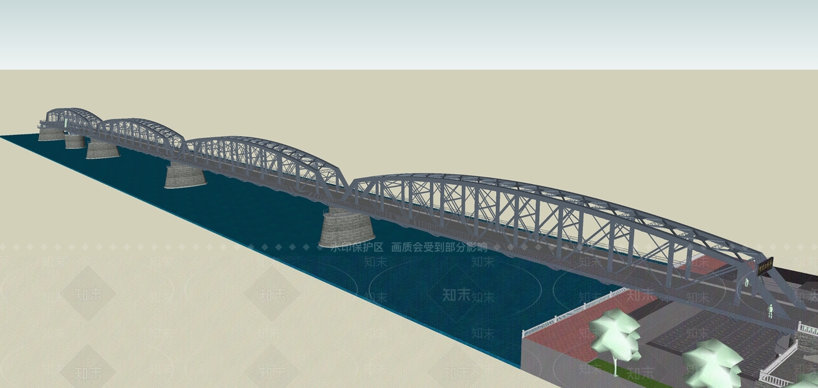 现代桥SU模型下载【ID:1101607037】