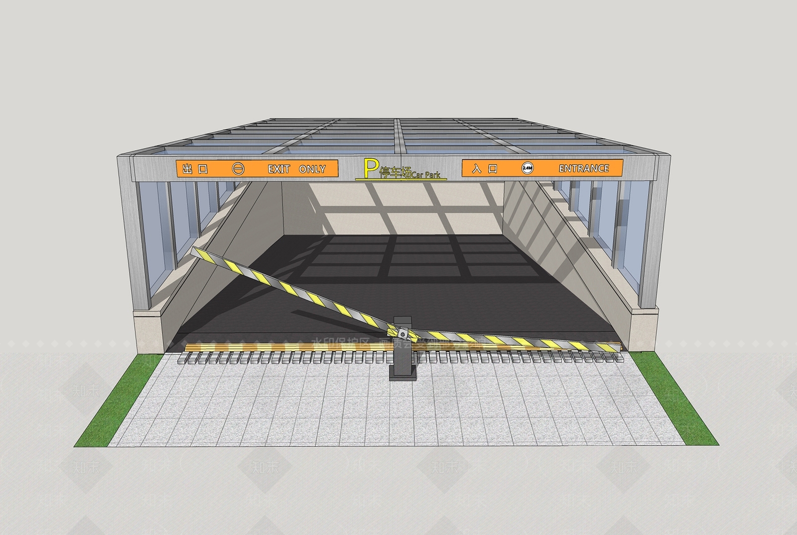 现代车库入口SU模型下载【ID:1101613673】