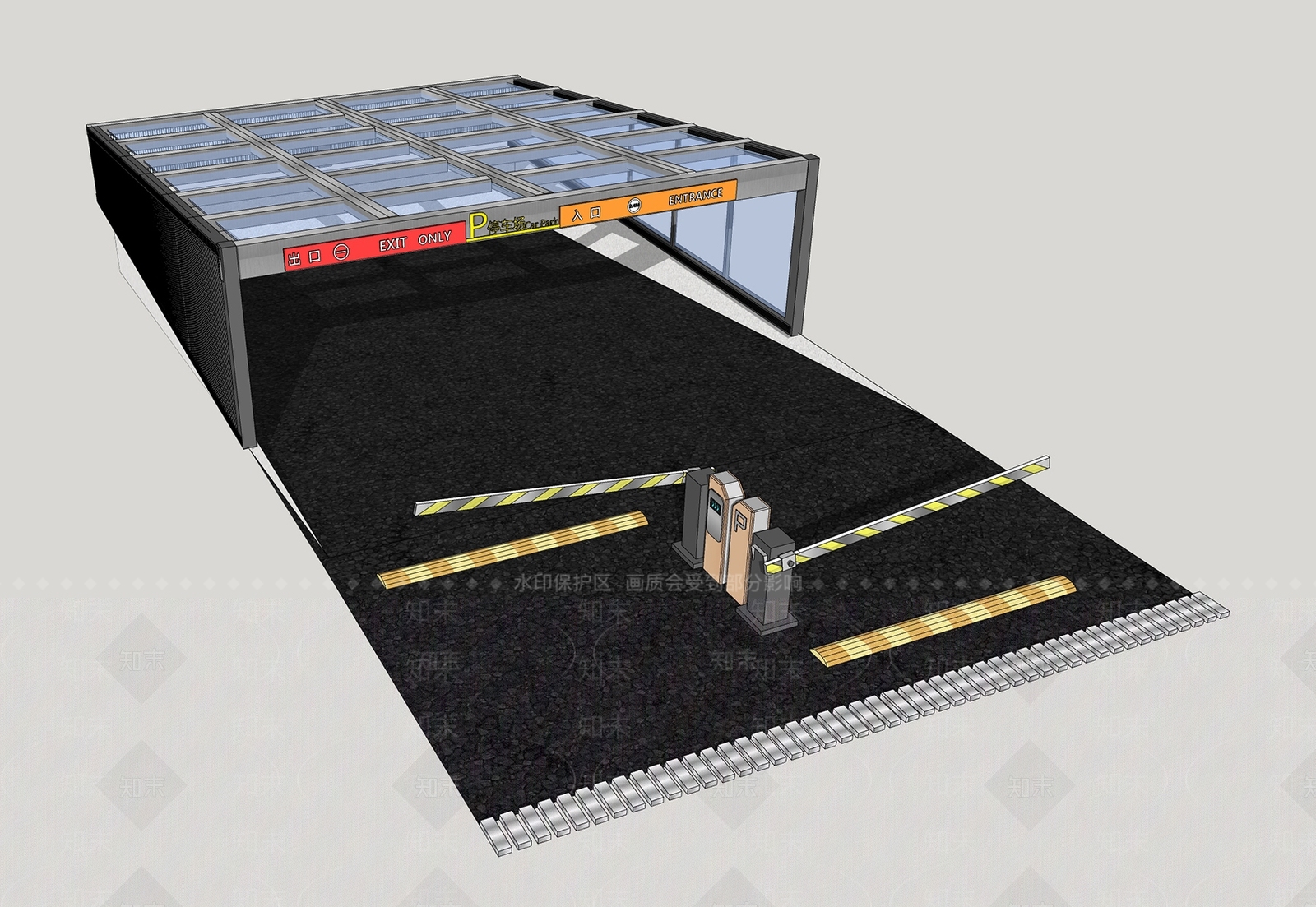 现代车库入口SU模型下载【ID:1101613625】