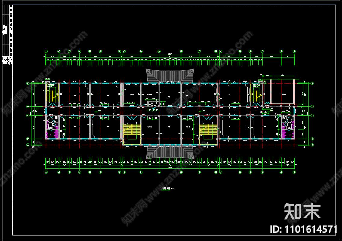 中式中学教学楼cad施工图下载【ID:1101614571】