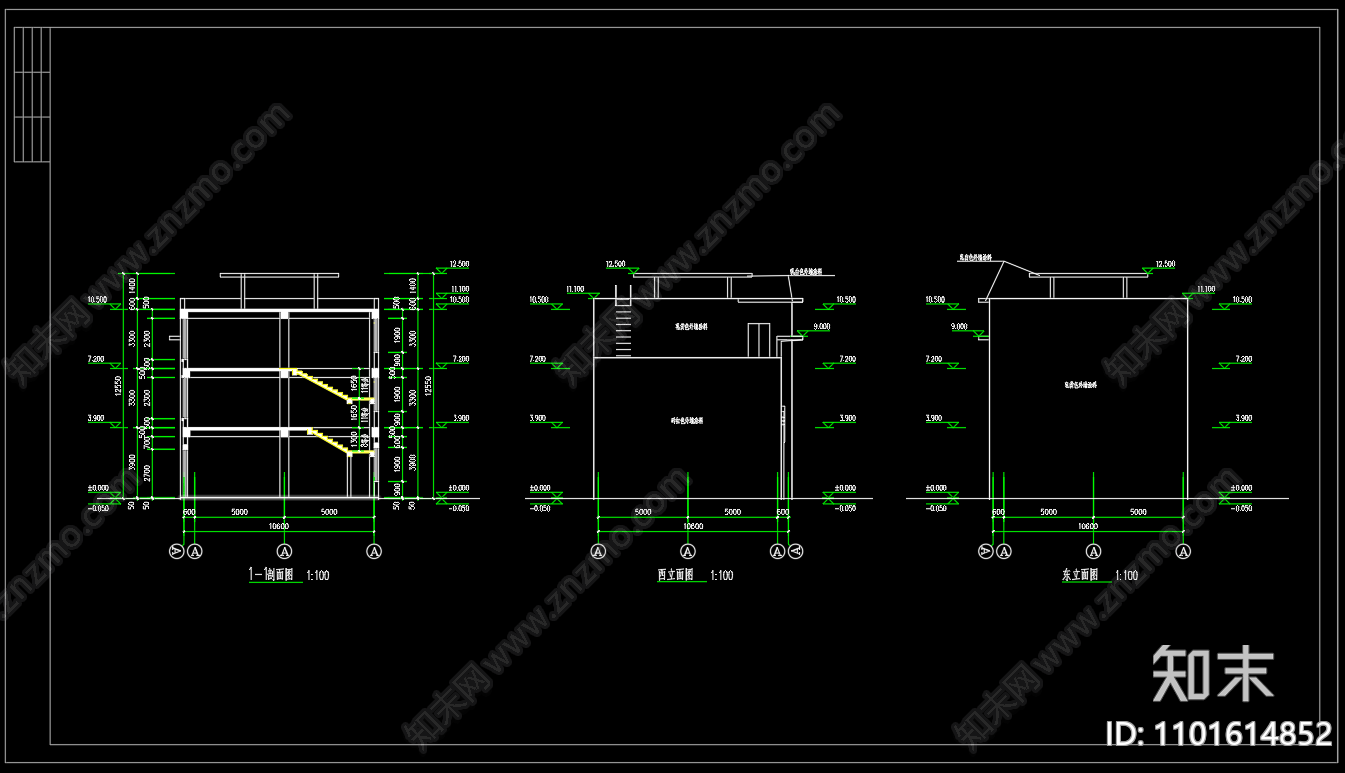 中式徽派建筑cad施工图下载【ID:1101614852】