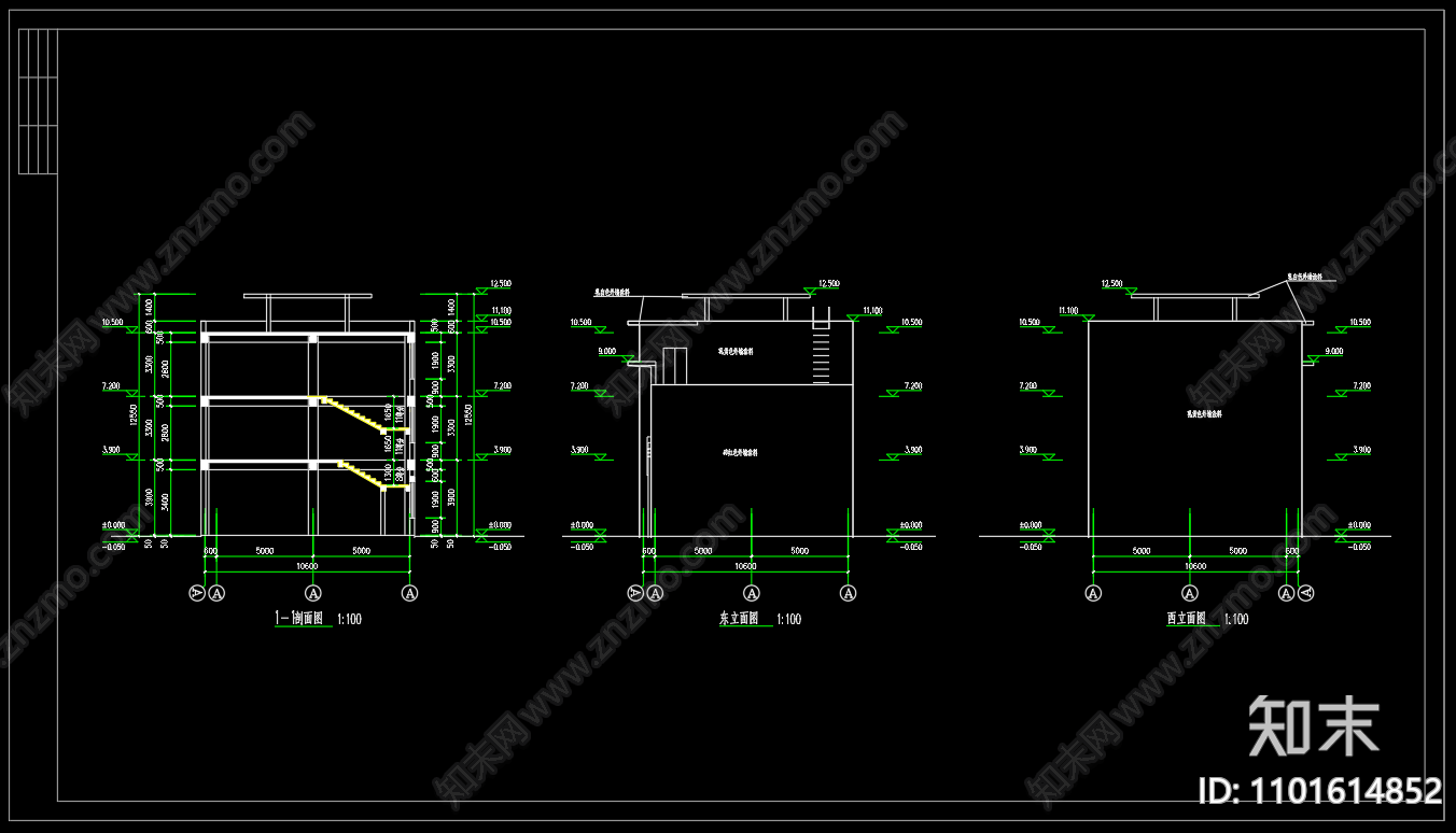中式徽派建筑cad施工图下载【ID:1101614852】