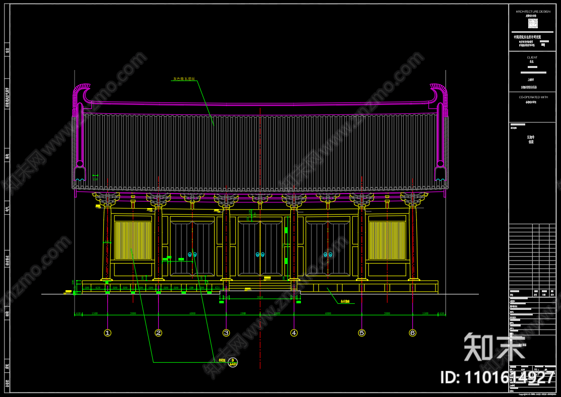 中式中式古建筑偏殿cad施工图下载【ID:1101614927】
