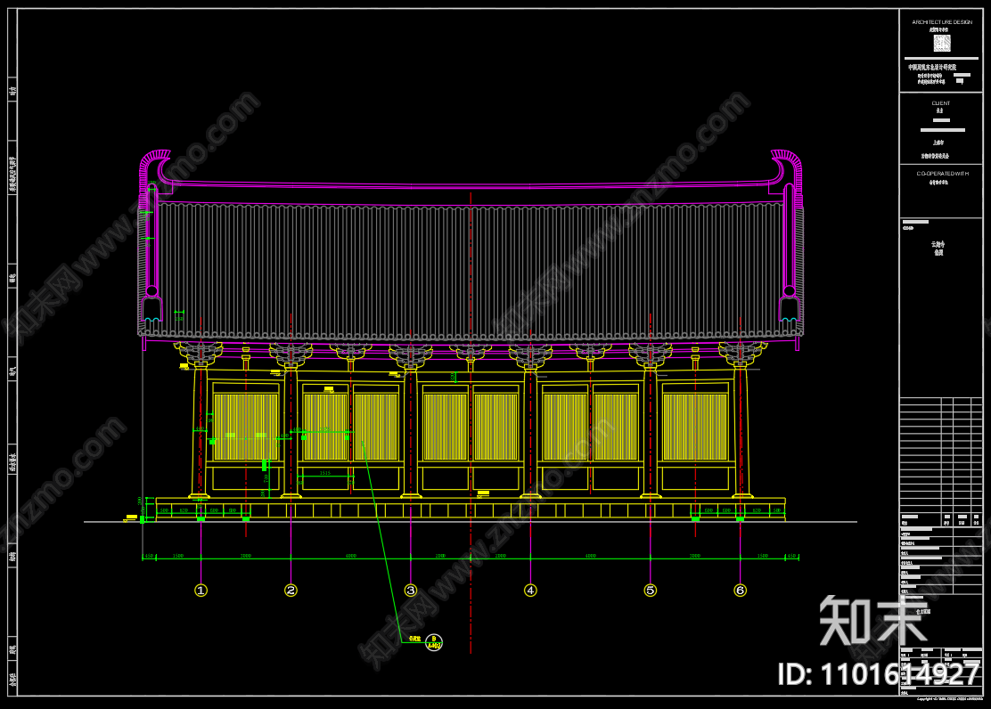 中式中式古建筑偏殿cad施工图下载【ID:1101614927】