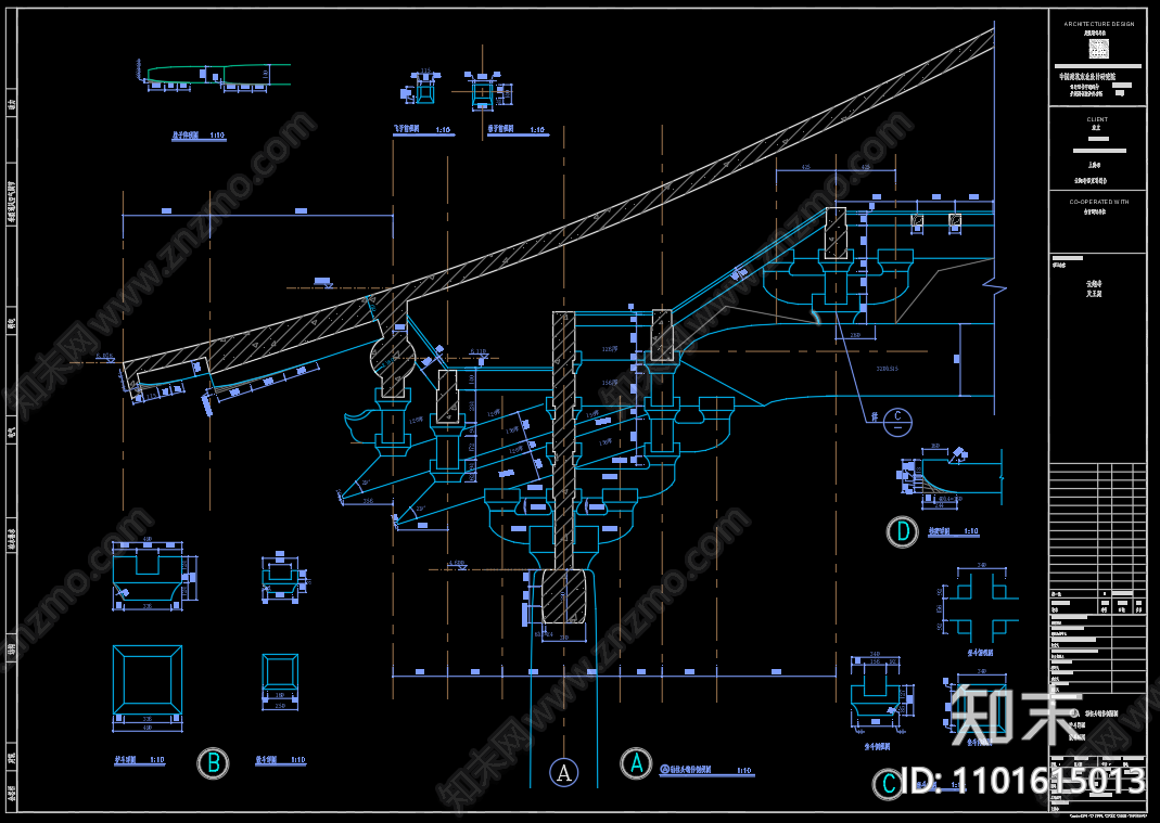 中式中国古建筑寺庙天王殿施工图下载【ID:1101615013】