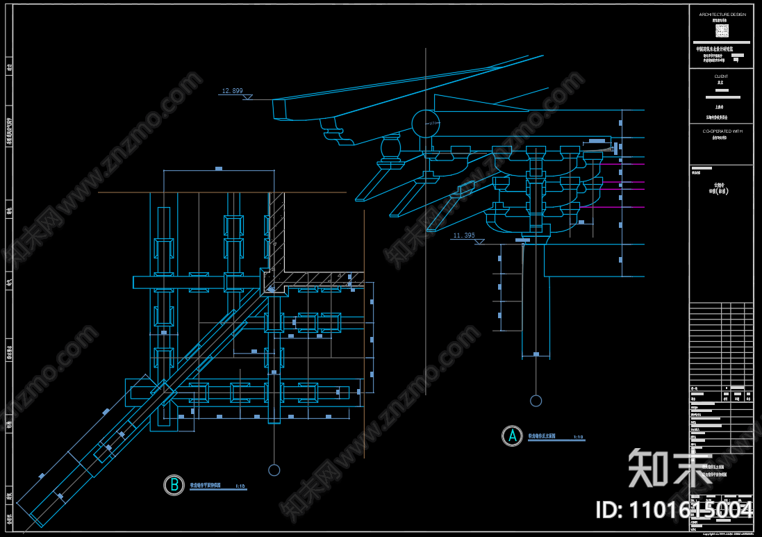 中式中国古建筑钟楼鼓楼施工图下载