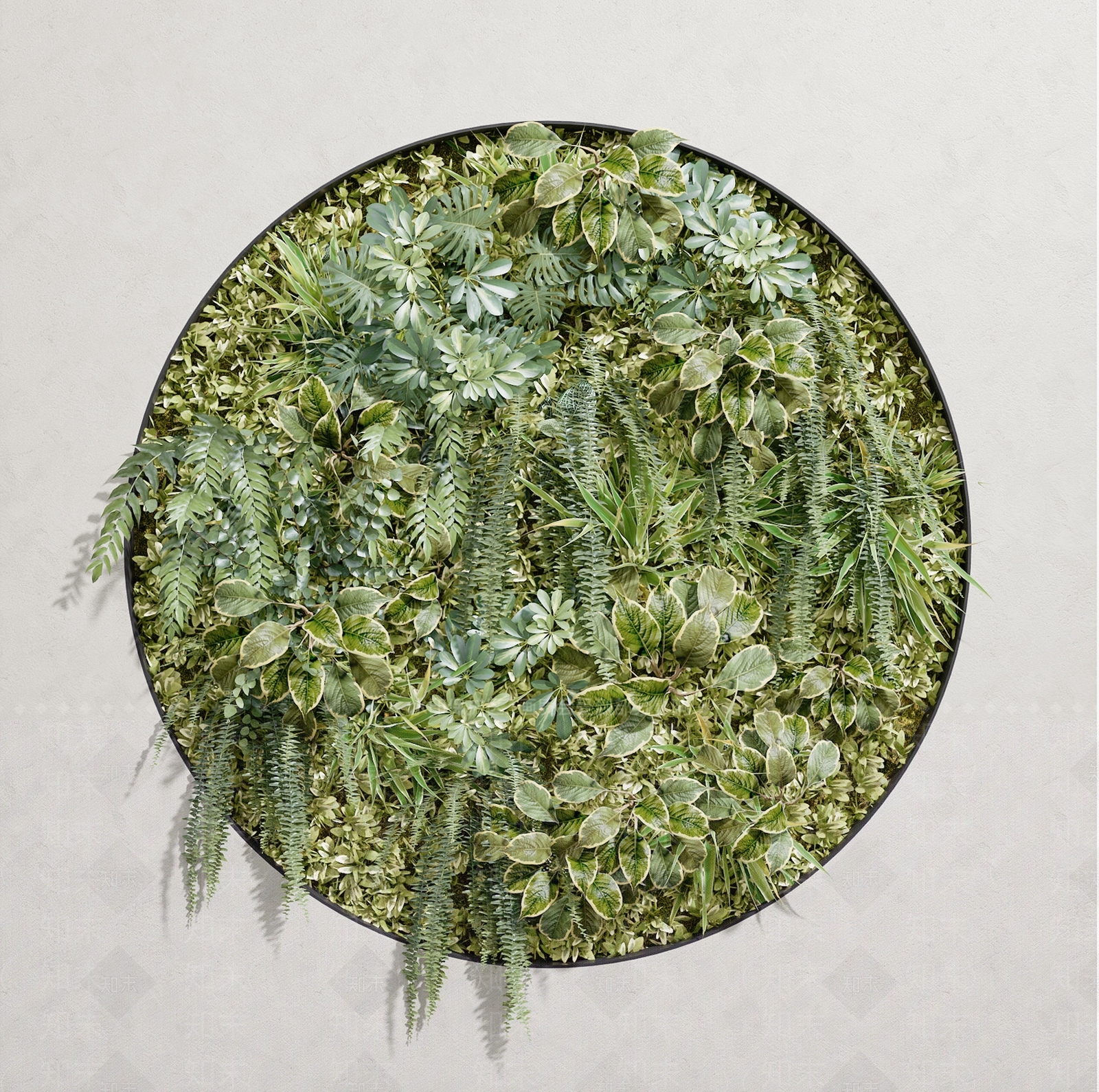 现代绿植墙3D模型下载【ID:1101621498】