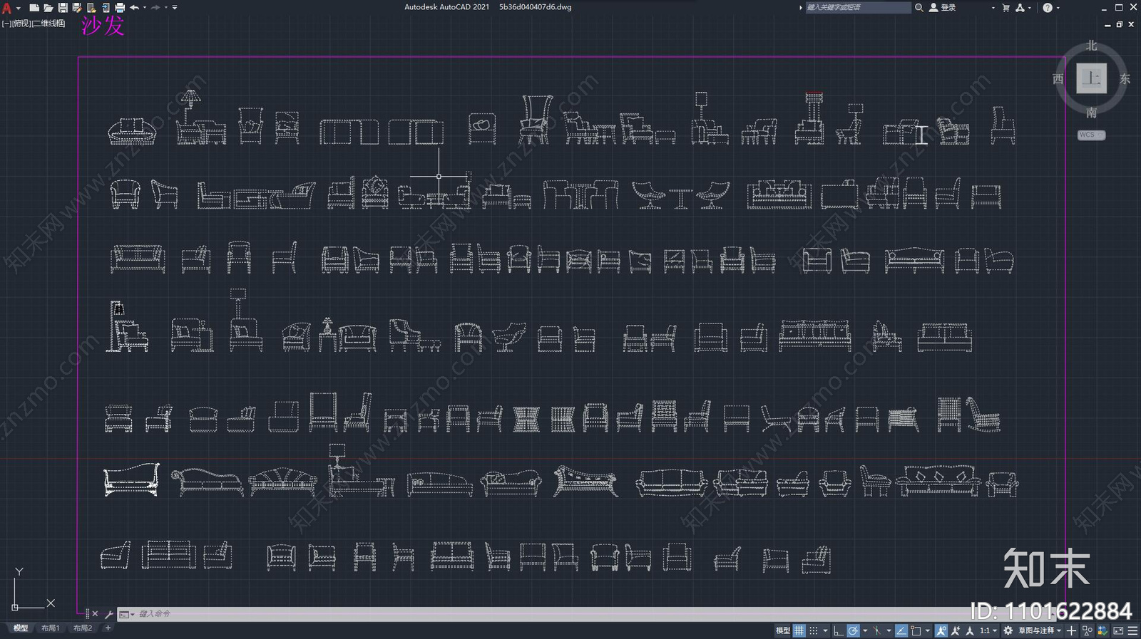 沙发施工图下载【ID:1101622884】