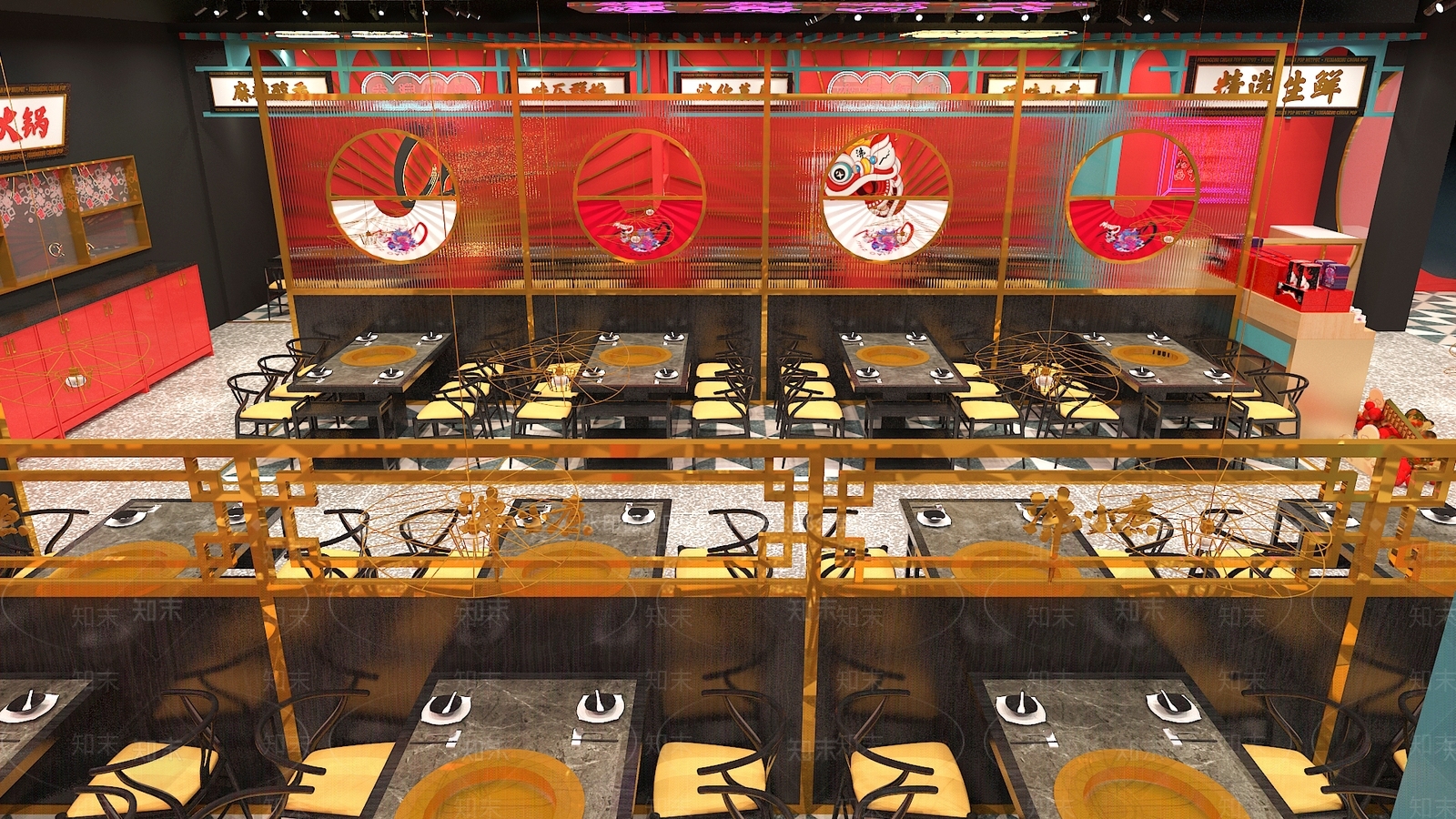 新中式火锅店3D模型下载【ID:1101636672】
