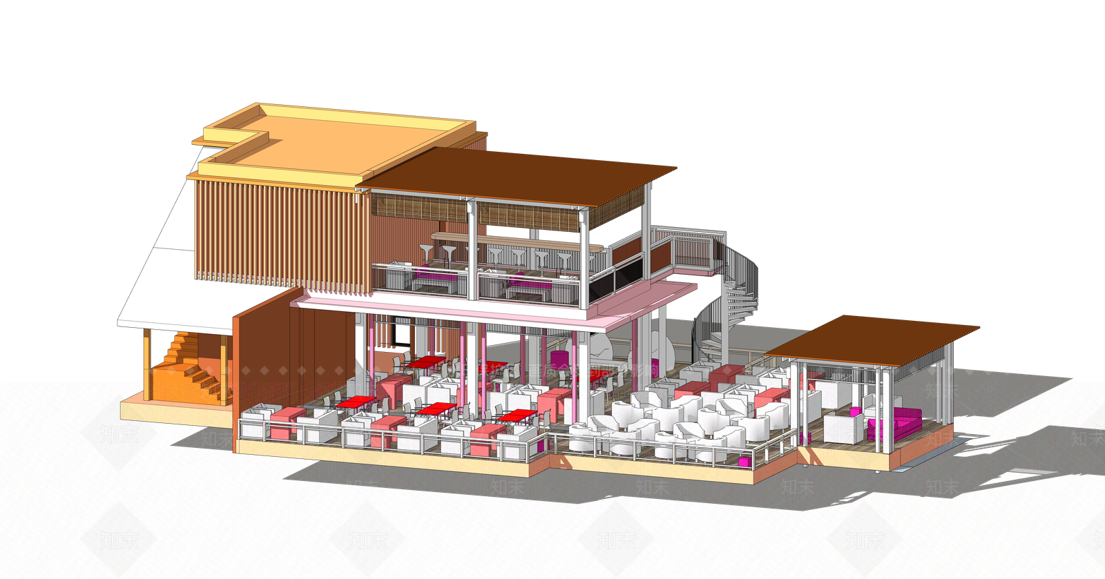 现代咖啡店SU模型下载【ID:1101637166】