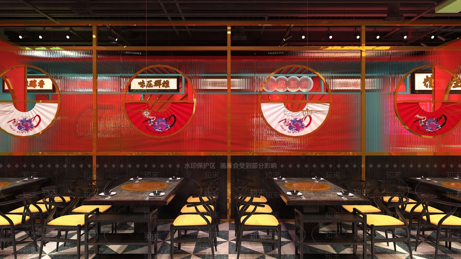 新中式国潮火锅店3D模型下载【ID:1101637010】