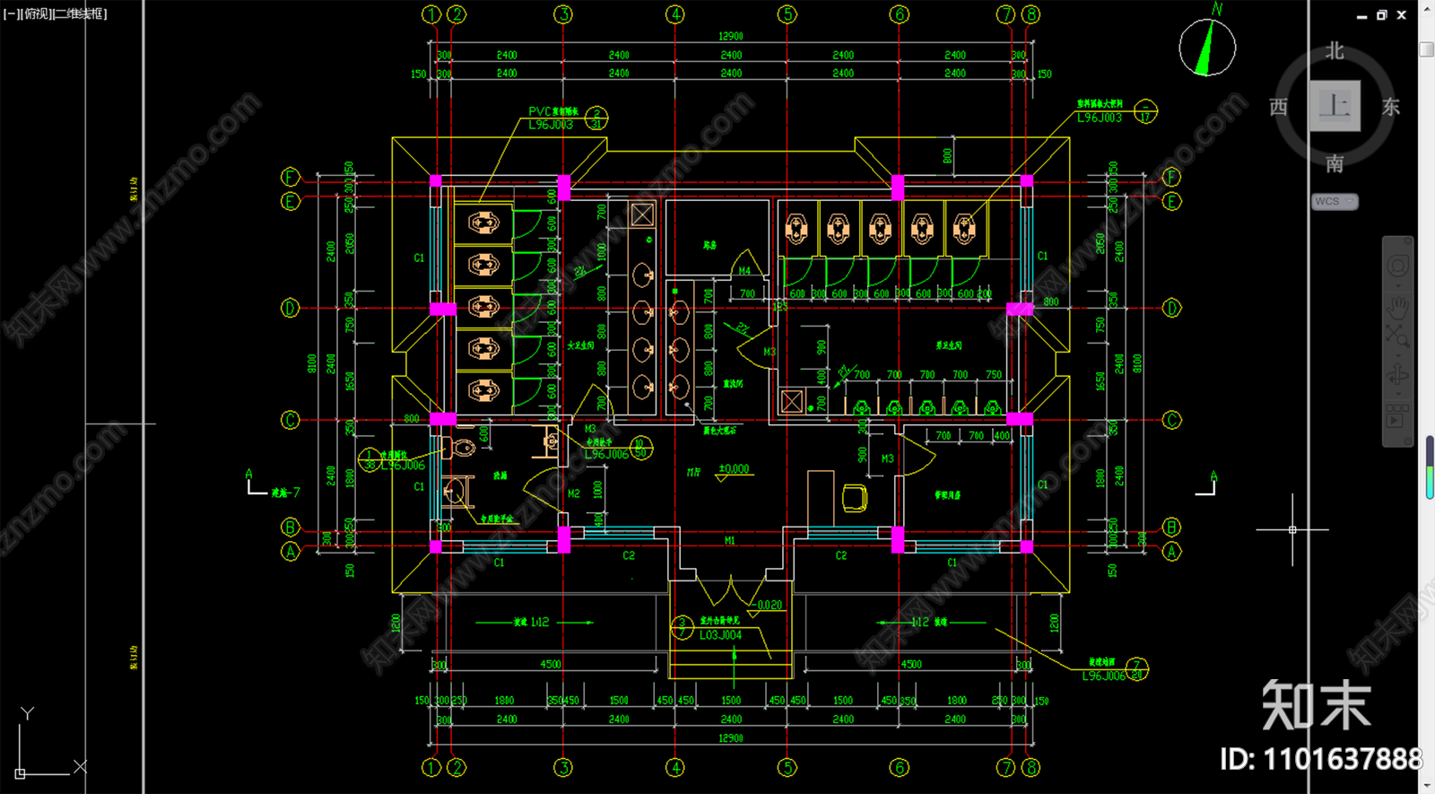 某公厕建筑cad施工图下载【ID:1101637888】
