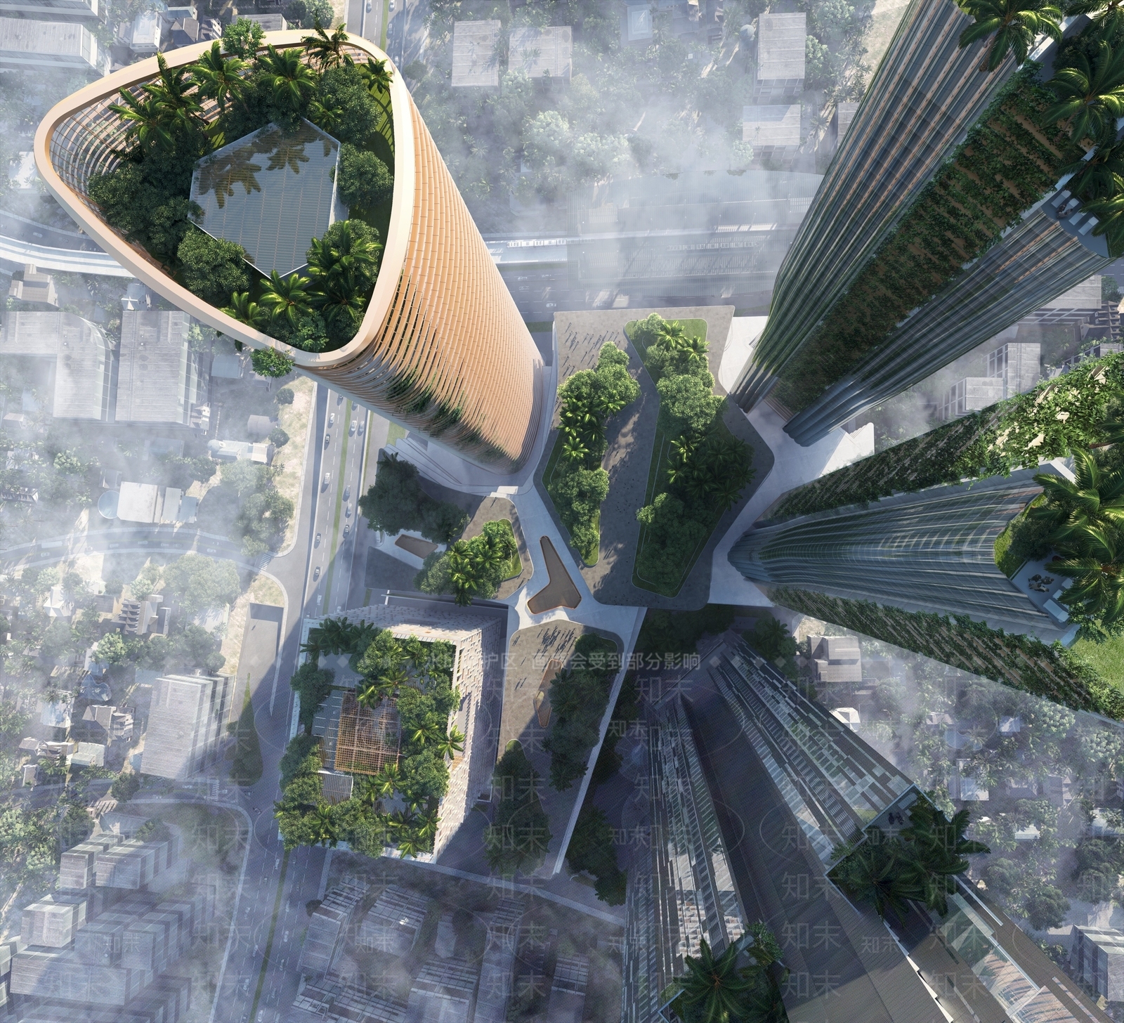 现代商业楼盘3D模型下载【ID:1101641361】