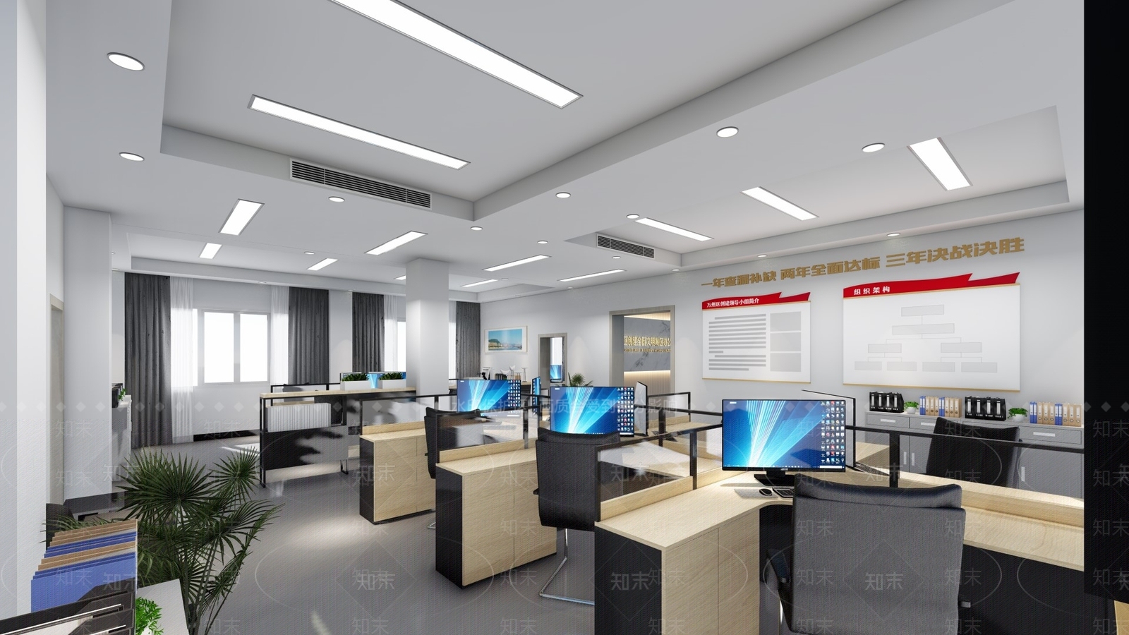 现代公共办公区SU模型下载【ID:1101644713】