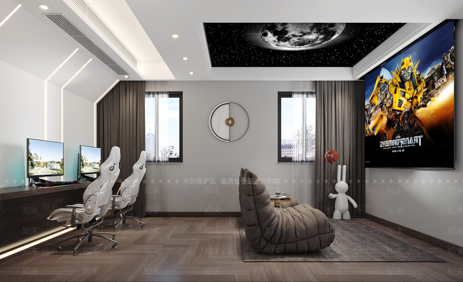 现代家居影音室3D模型下载【ID:1101647686】