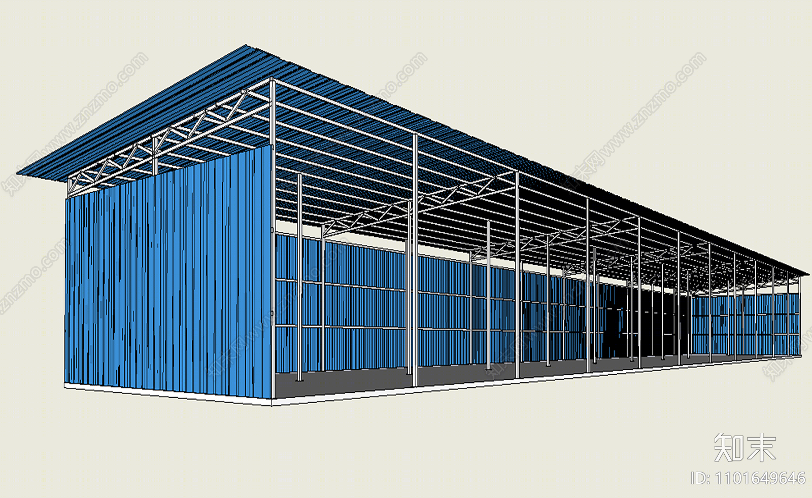 工厂风格仓库SU模型下载【ID:1101649646】