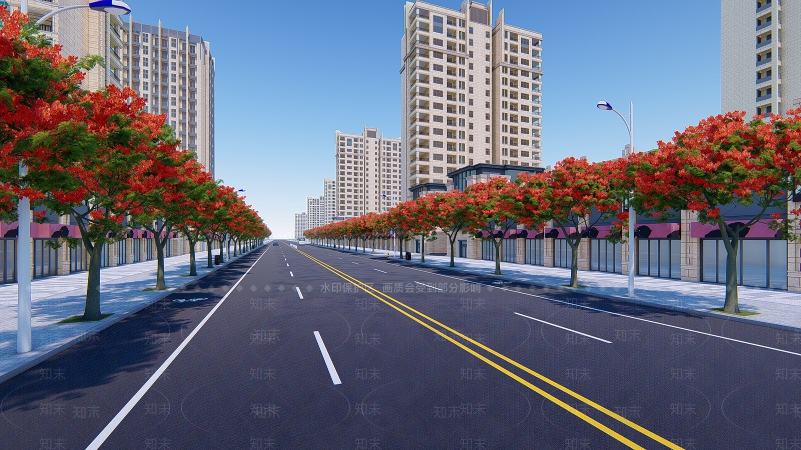 现代城市道路景观SU模型下载【ID:1101650418】