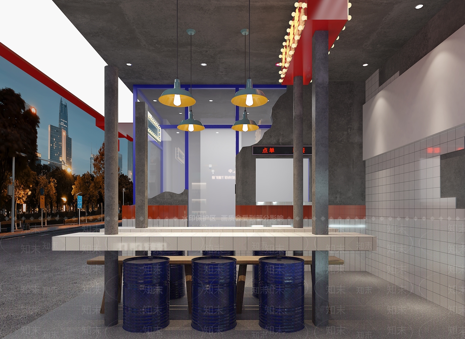 工业风烧烤店3D模型下载【ID:1101661904】