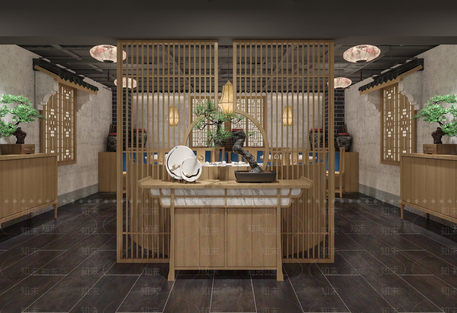 新中式火锅店3D模型下载【ID:1101661481】