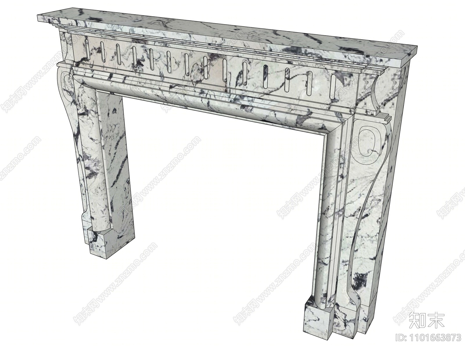 欧式壁炉架构件SU模型下载【ID:1101663873】