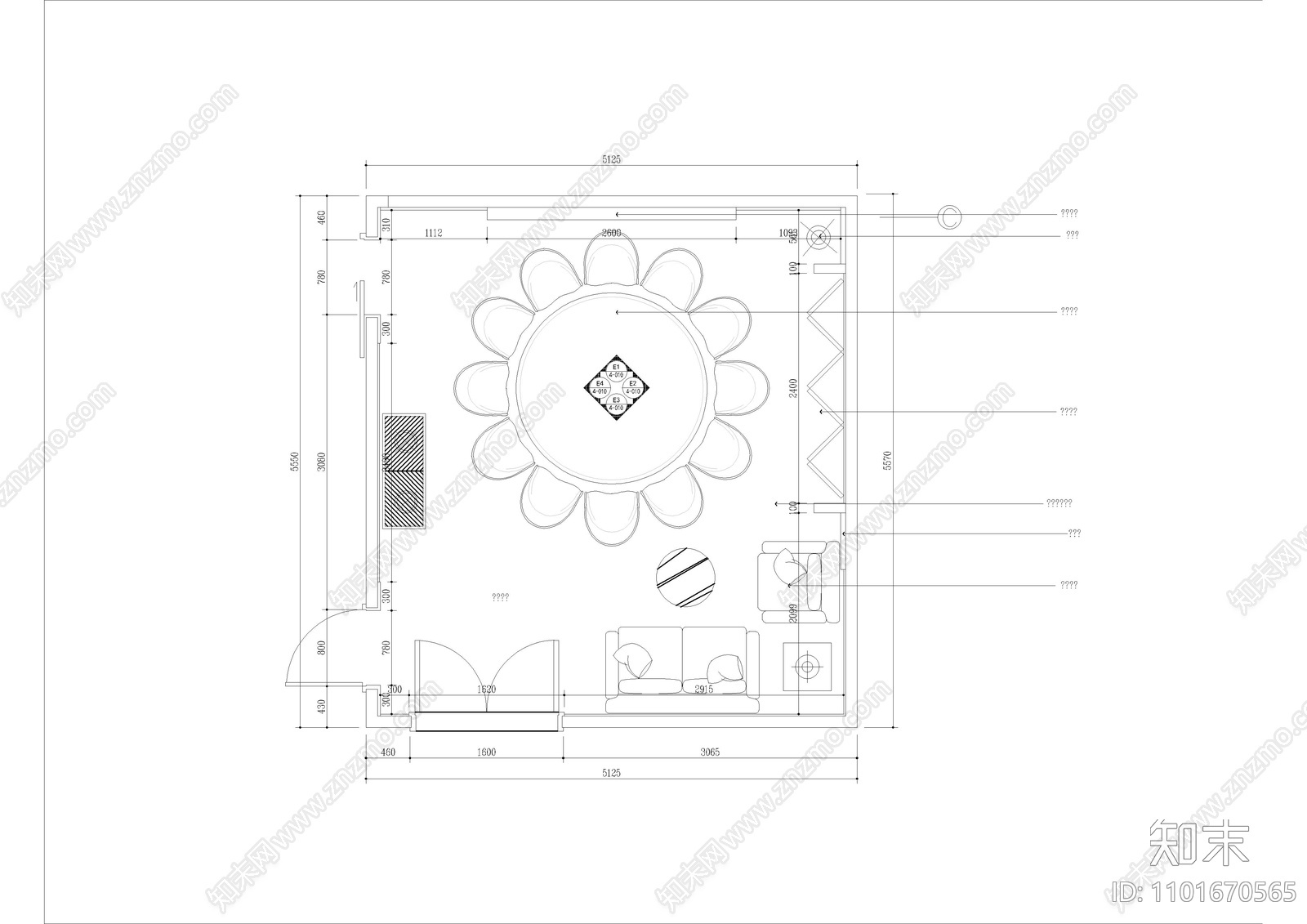 包厢平立面施工图下载【ID:1101670565】