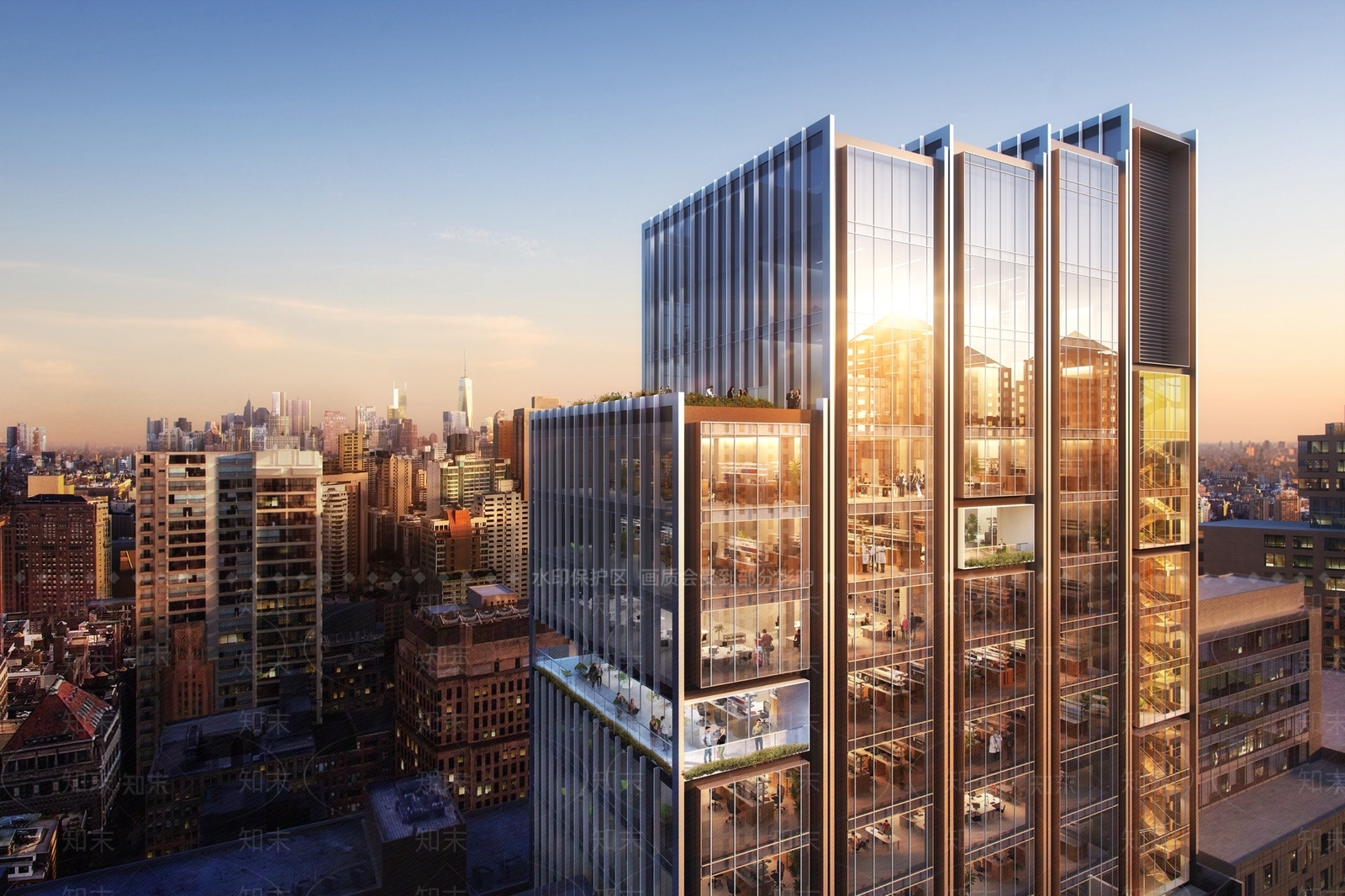 现代商业楼盘3D模型下载【ID:1101672277】