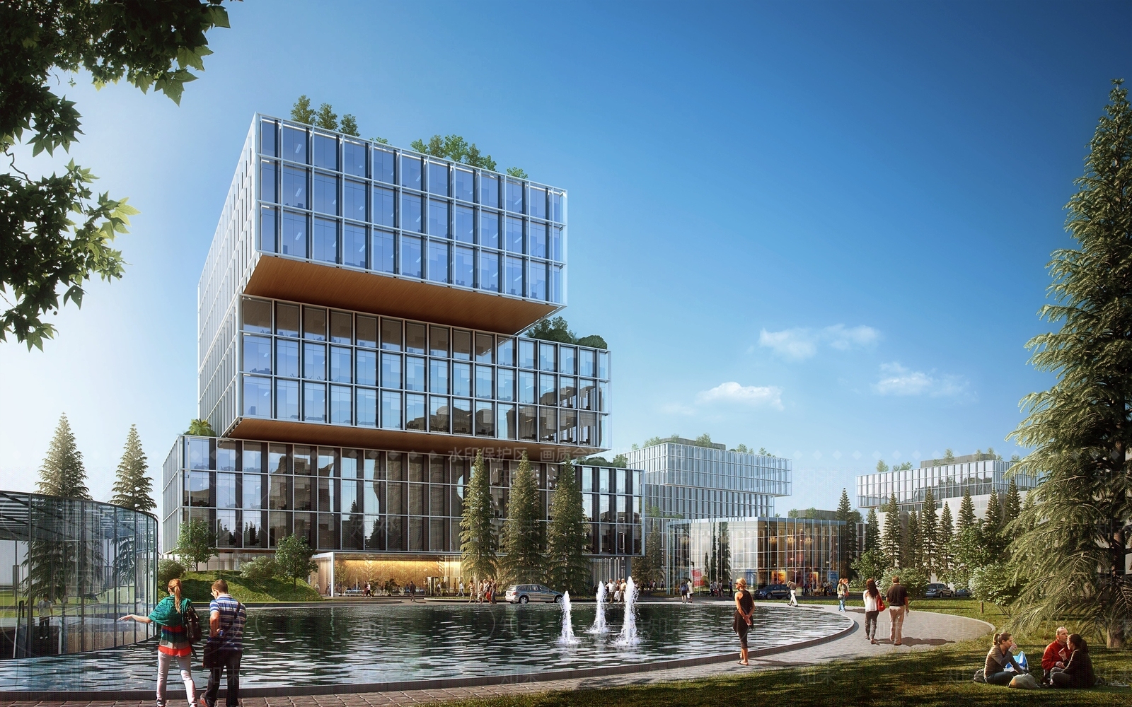 现代商业楼盘3D模型下载【ID:1101674149】