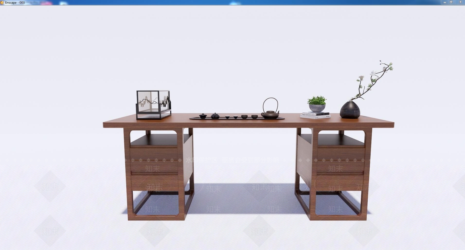 新中式实木茶桌SU模型下载【ID:1101680513】