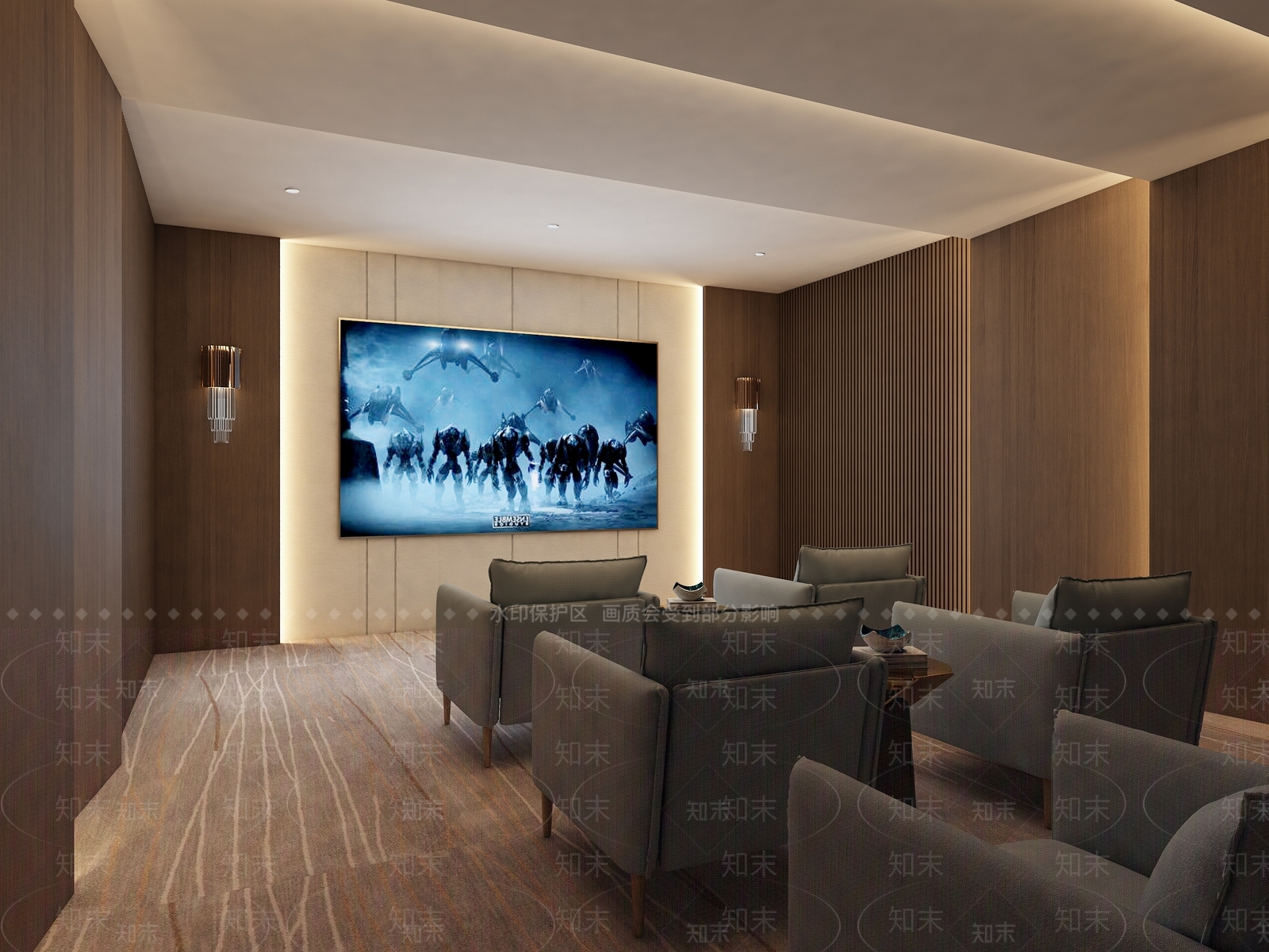现代家居影音室3D模型下载【ID:1101681050】