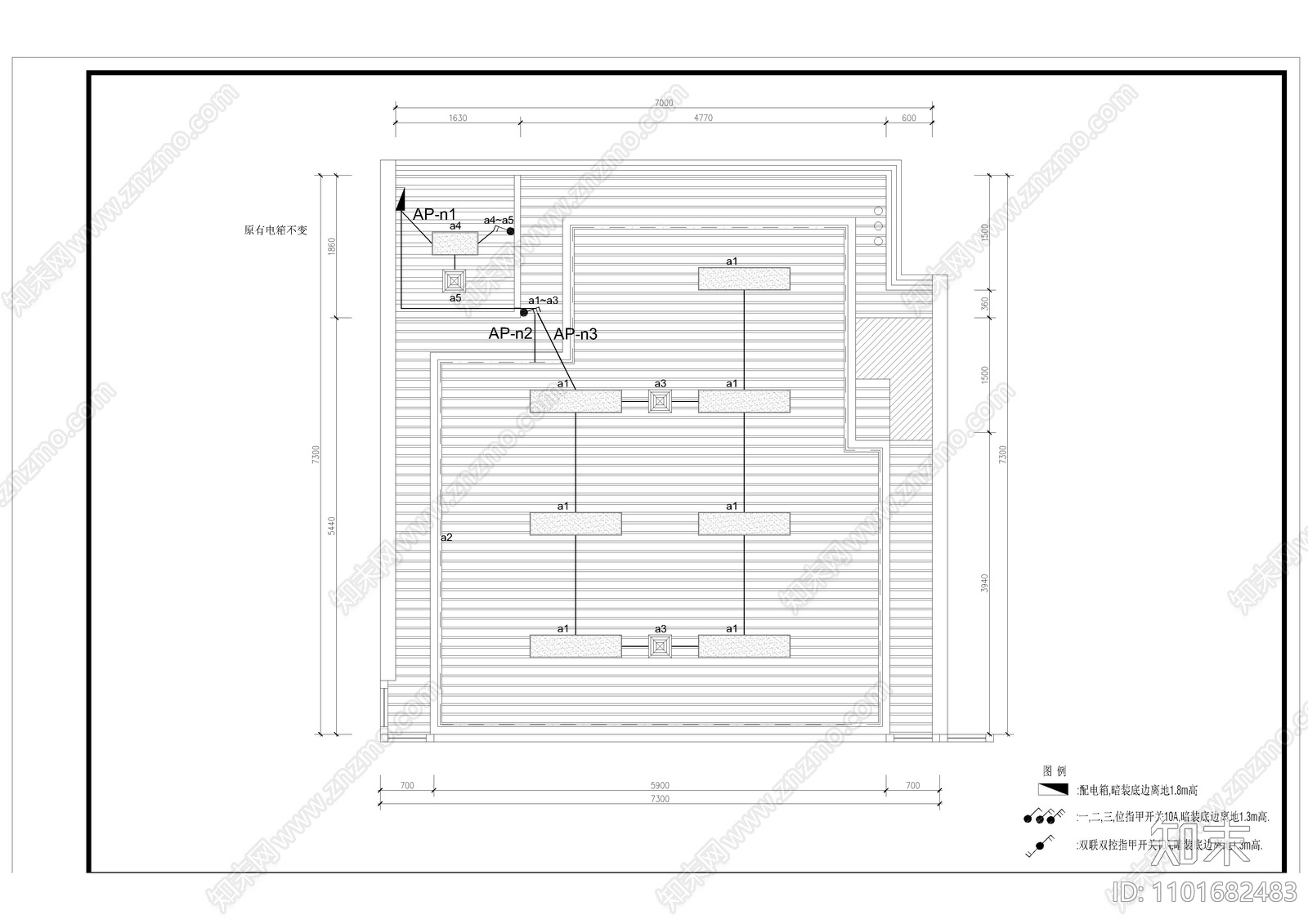 便利店电气图cad施工图下载【ID:1101682483】
