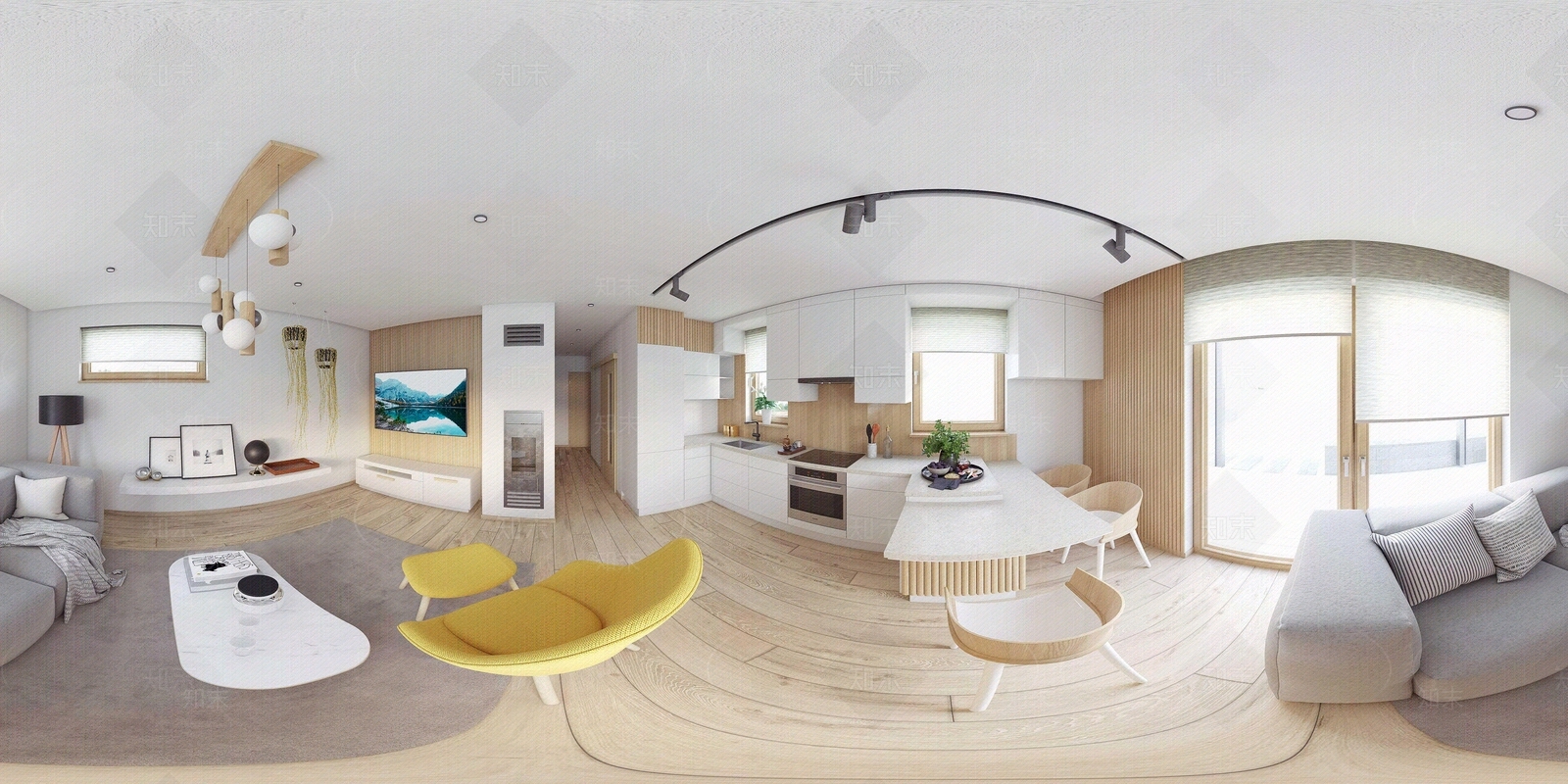 HDR现代会客厅全景贴图下载【ID:1101693341】