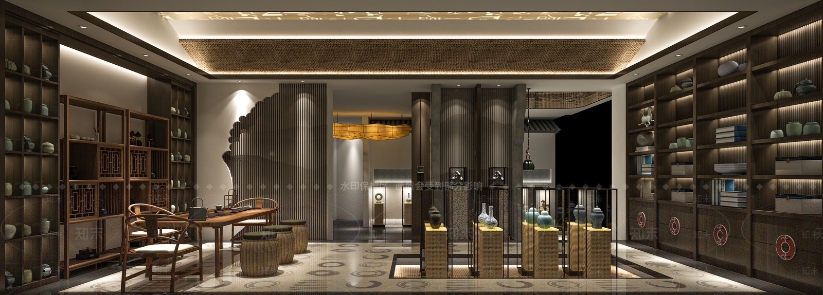 新中式香烟酒水茶叶专卖店SU模型下载【ID:1101698515】