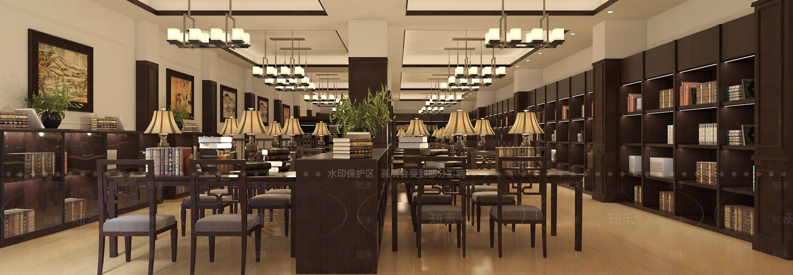 新中式书店3D模型下载【ID:1101698720】