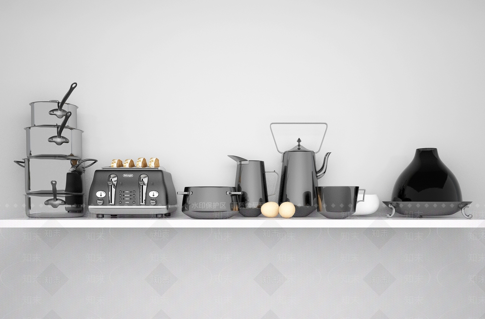 现代烤面包机3D模型下载【ID:1101701126】