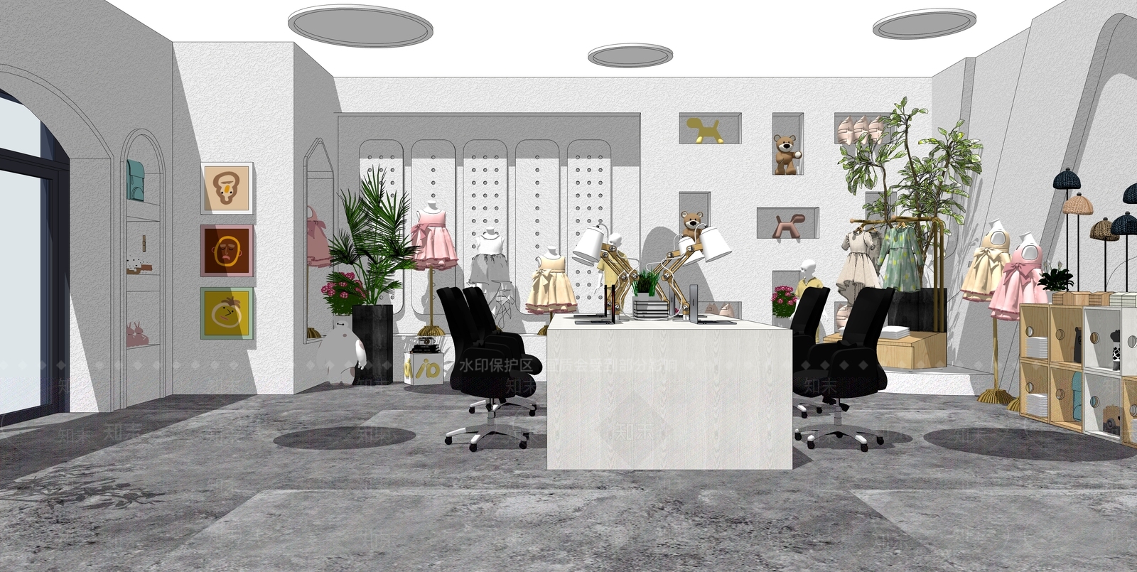 现代童装展厅SU模型下载【ID:1101707308】