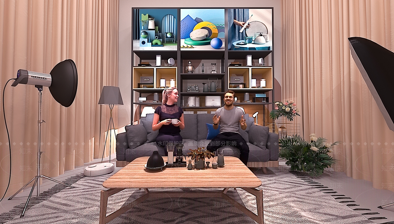 现代直播间3D模型下载【ID:1101707661】
