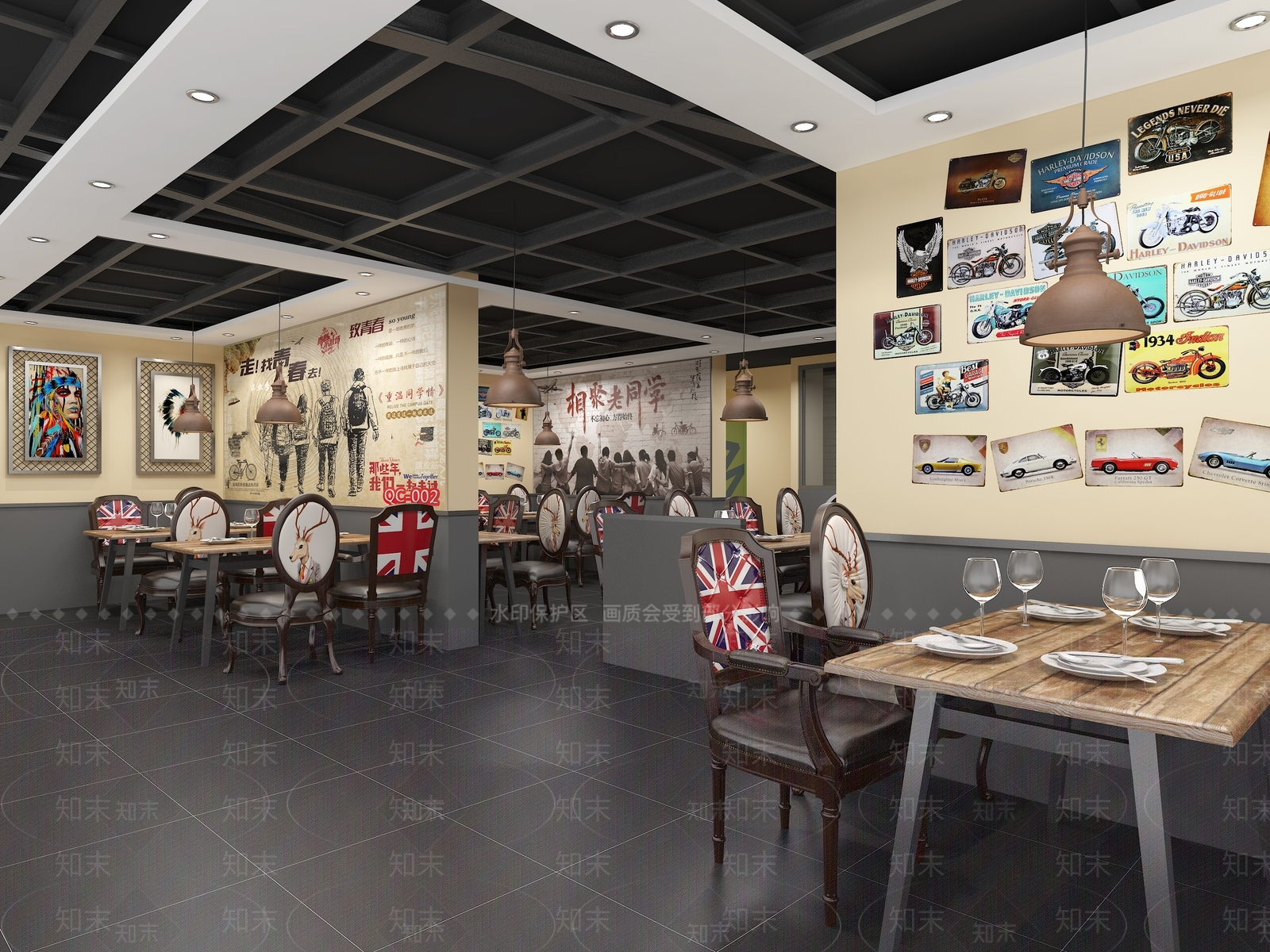 美式火锅自助店3D模型下载【ID:1101708007】