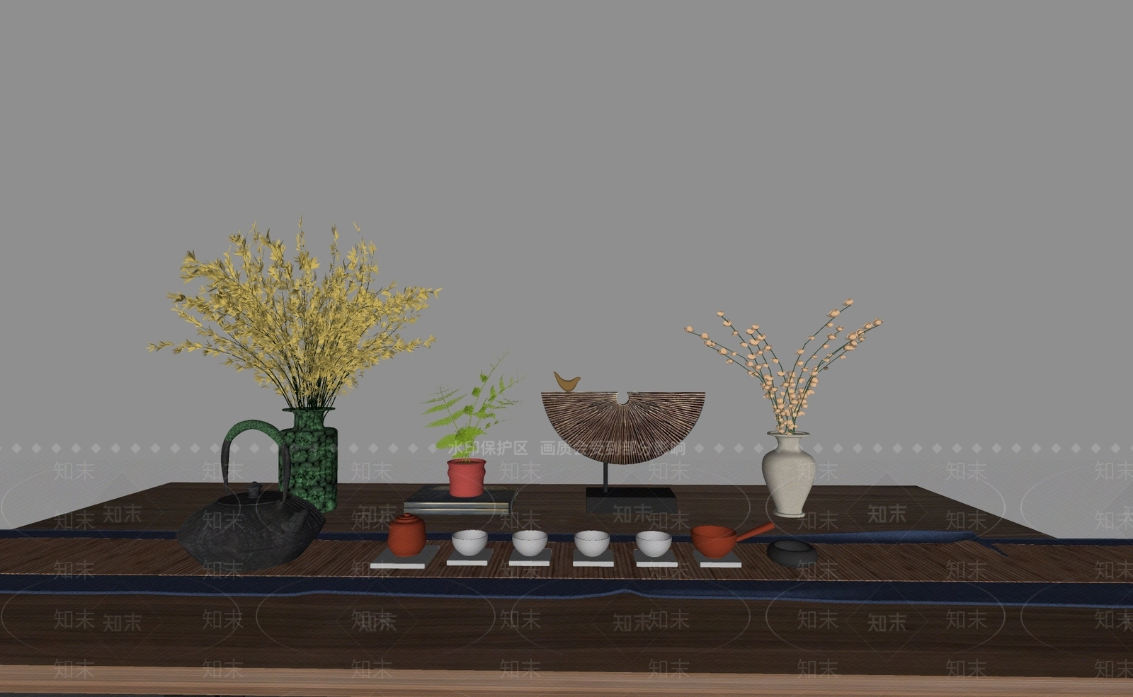 新中式茶具SU模型下载【ID:1101708387】
