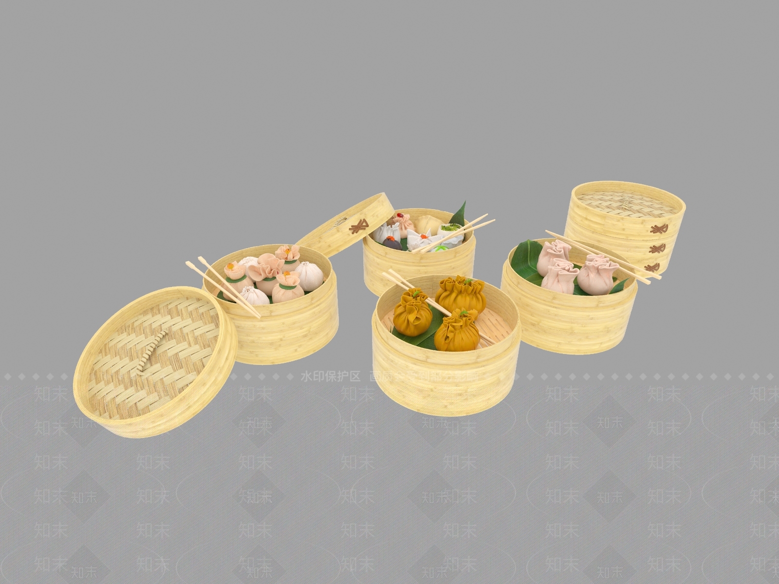 新中式蒸笼3D模型下载【ID:1101708623】