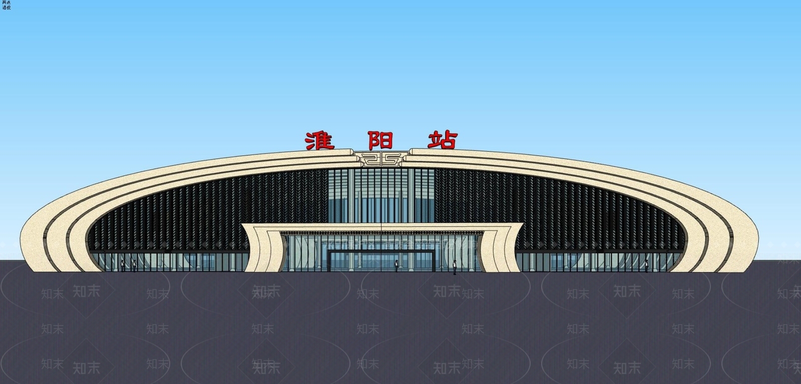 现代火车站SU模型下载【ID:1101766456】
