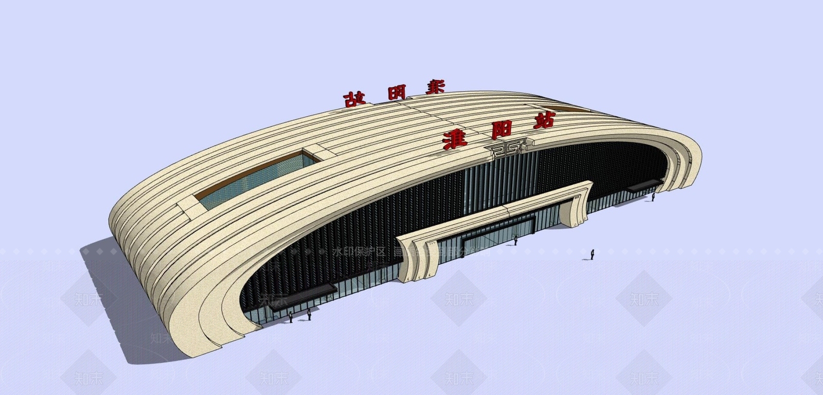 现代火车站SU模型下载【ID:1101766456】