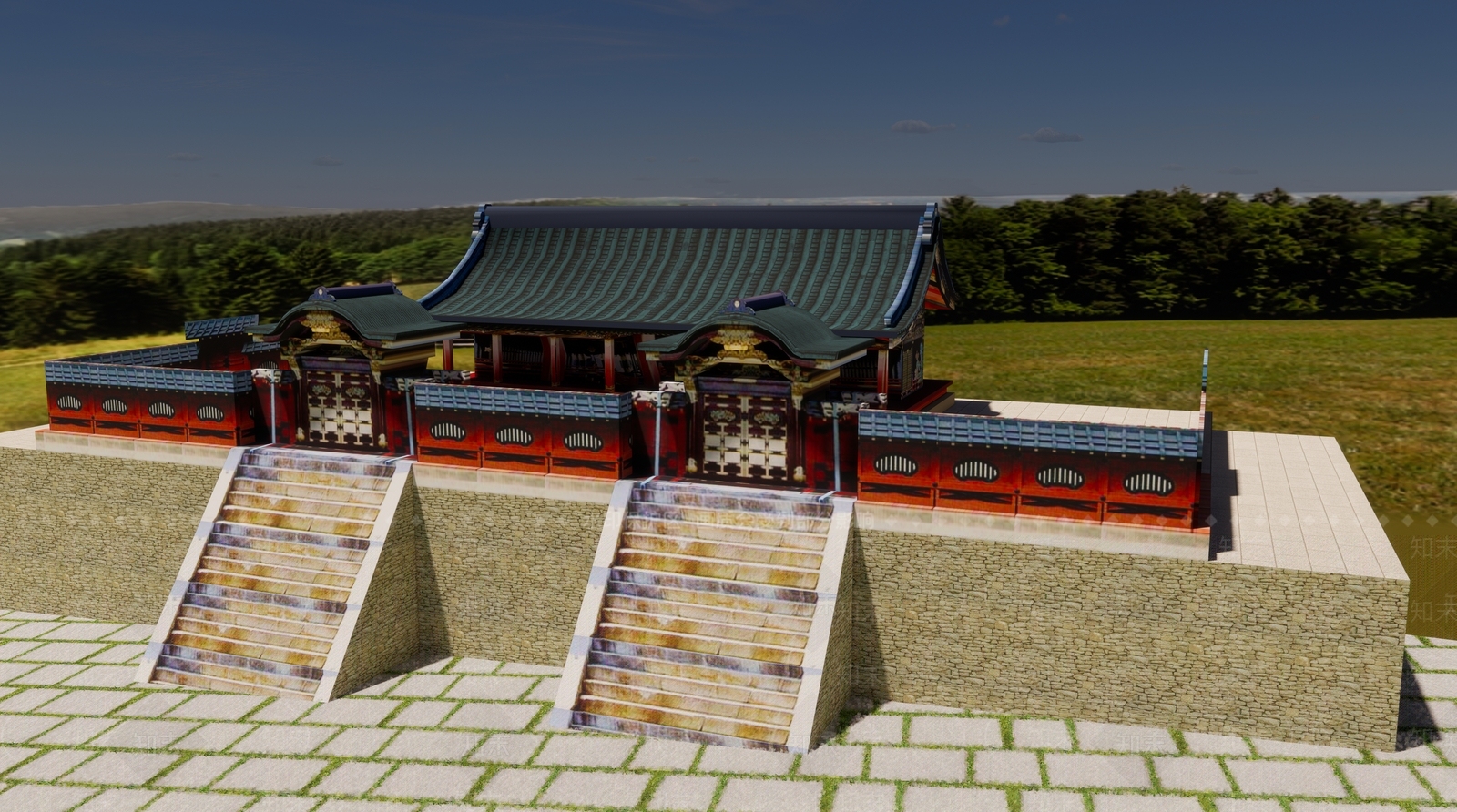 日式寺庙建筑SU模型下载【ID:1101714590】
