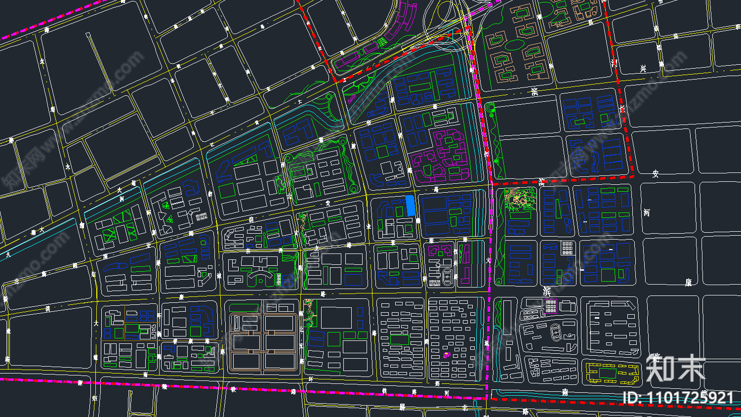 片区概念规划设计方案cad施工图下载【ID:1101725921】